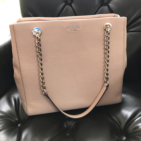 Kate Spade Tan Tote with Chain Straps - Picture 1 of 11